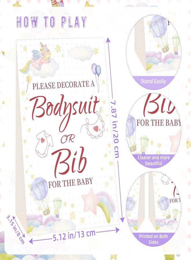 Aisharery 74 Pcs Baby Shower Games DIY Kit 20 Baby Feeder Bibs 9 White Bodysuits 24 Stencils 20 Fabric Markers 1 Sign - Image 3