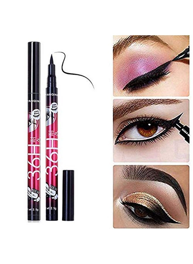Gnker Eyeliner Waterproof Professional Liquid Long Lasting Cosmetics Eye Liner Pen Black 12 Pcs - Image 2