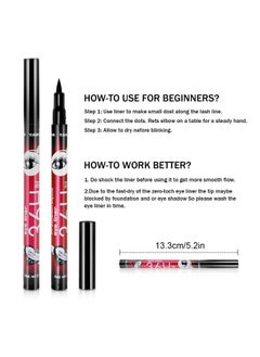 Gnker Eyeliner Waterproof Professional Liquid Long Lasting Cosmetics Eye Liner Pen Black 12 Pcs  - Image 4