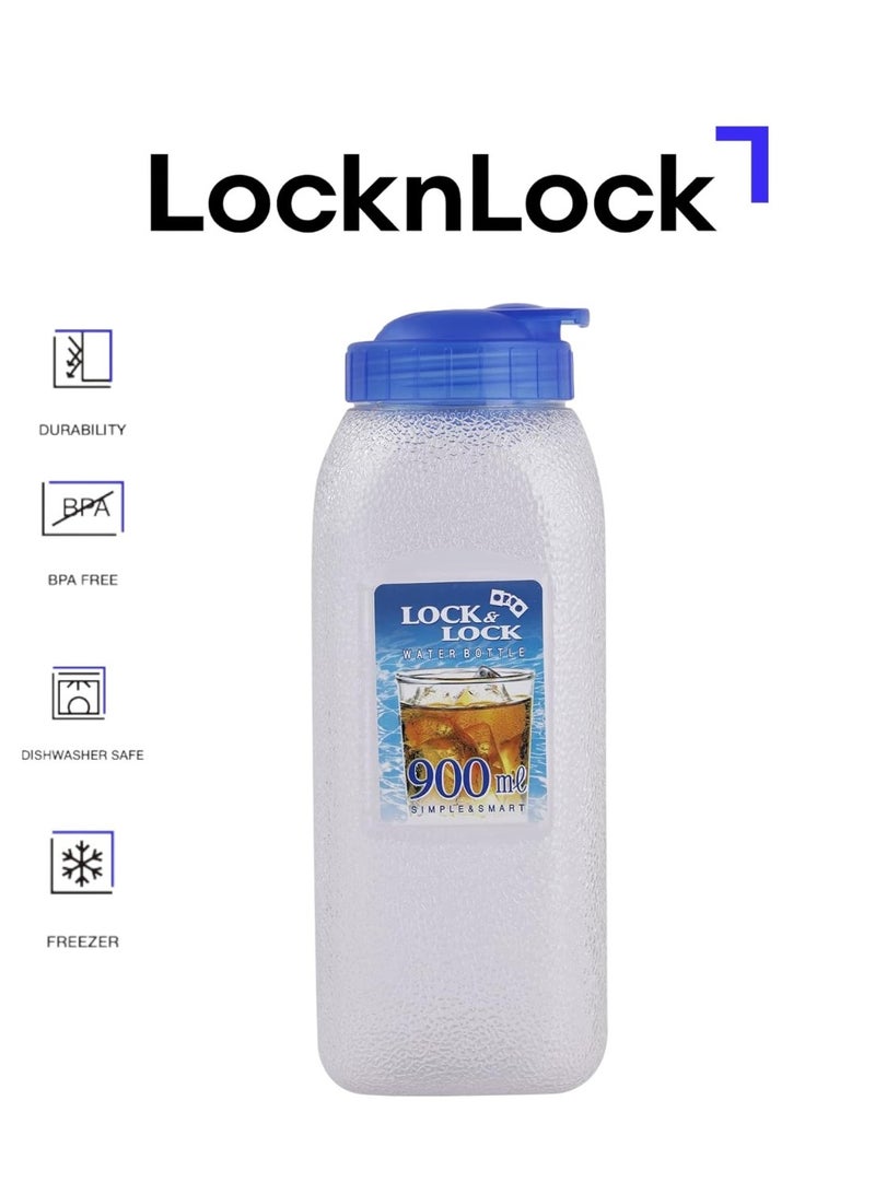 LOCK & LOCK LocknLock Aqua Water Bottle 900ml BPA-Free PET Bottle with Flip-Top Lid, Airtight Leakproof, Durable & Portable Drinking Bottle for Gym, Office, Travel & Outdoor Use - Image 1