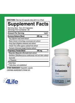 4life 4Life BioGenistein Ultra - Soy Isoflavones, Black Cohosh & Chaste Tree for Complete Hormonal Support, Female Health & Emotional Balance - Support with Quercetin & Turmeric - 60 Veggie Capsules  - Image 2