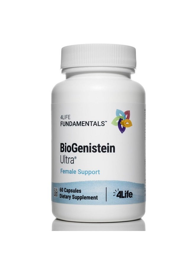 4لايف 4Life BioGenistein Ultra - Isoflavones الصويا، Black Cohosh وشجرة العفة لدعم هرموني كامل، وصحة المرأة والتوازن العاطفي - دعم مع Quercetin والكركم - 60 كبسولة نباتية  - Image 1