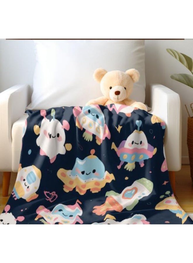 عام بطانية رقيقة من الفانيلا الكرتونية للأطفال والرضع (دافئة ومريحة، ومناسبة للنوم والألعاب) 70 سم * 100 سم - Image 4