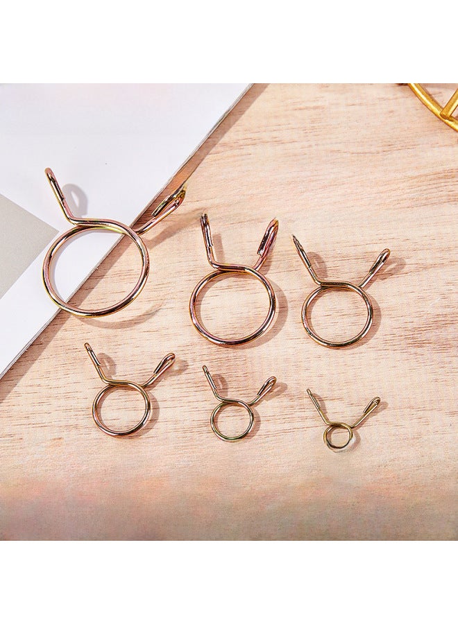 Hongxu Quick Hand-Kneading Single Wire Clamp Fish Tank Oxygen Tube Clip Galvanized Spring Clip Clamp Clamp-Specifications And Models:Color Zinc Inner Diameter M15  - Image 1