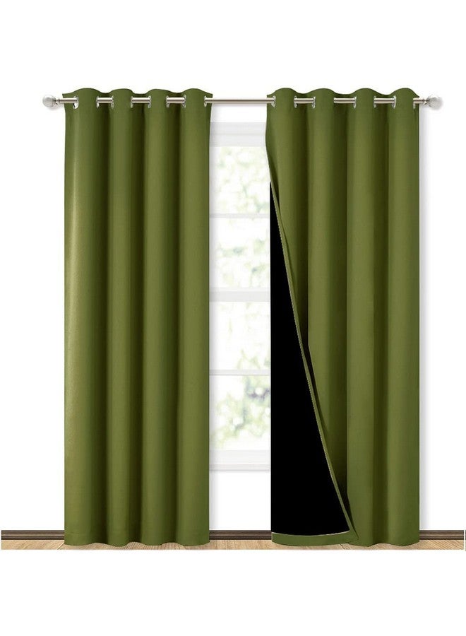 BFAM Premium Full Blackout Curtain -100% Blackout Curtain for Bedroom with Black Liner, Grommet Double Layer Full Room Darkening, SOUNDPROOF,Polyster, 1 Curtain,GREEN-7FT - Image 4