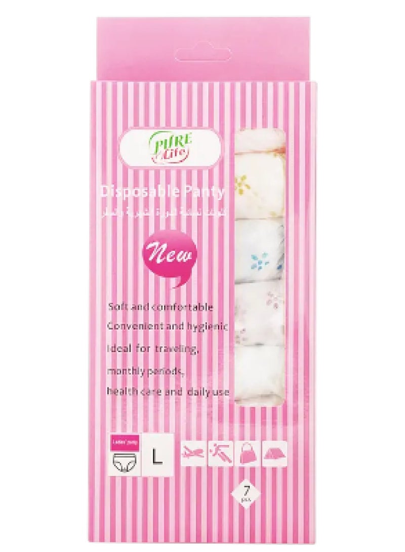 purelife Women's Panties For Menstruation Postpartum And Sports One-Time Use 7 Pcs - Size L  - Image 1