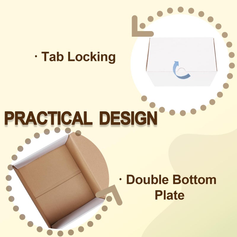WIFTREY 10x8x6 inches Shipping Boxes White set of 15, 10 x 8 x 6 Corrugated Cardboard Boxes for Packaging Small Business, Moving, Mailing - Image 4