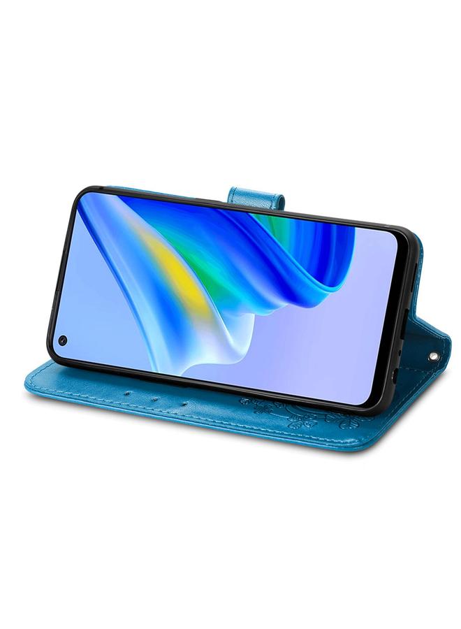 اس-توب جراب لهاتف OPPO A95 5G، جراب هاتف جلدي منقوش بأربع أوراق - Image 4