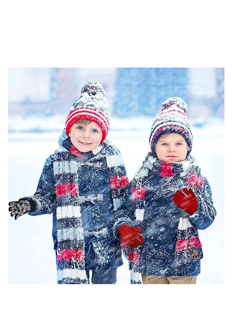 Stretchy Winter Gloves for Kids, Camouflage Full-Finger Design for Boys Ages 5-8, Soft and Warm Acrylic  Spandex Material, Cool Colors, Medium Size (6 Pairs) - Image 3