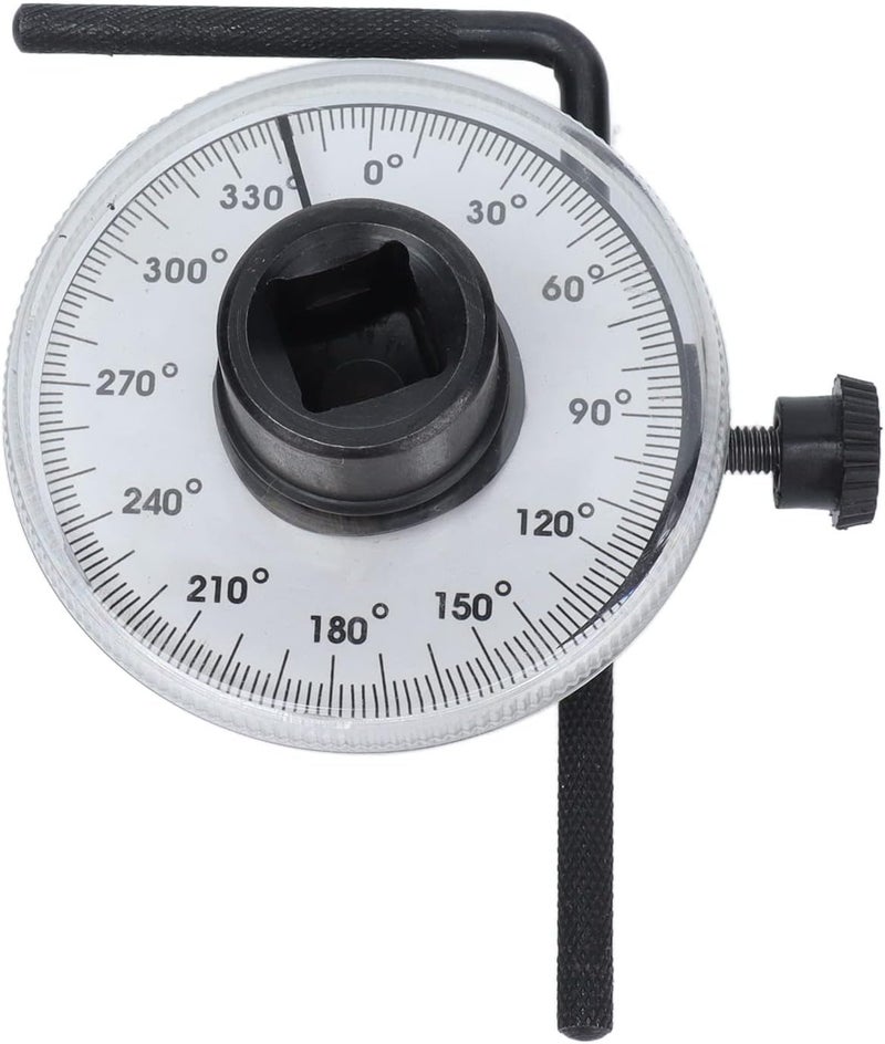 LiebeWH Drive Angle Gauge 0-360 Degree Adjustable Drive Meter Wrench Set for Measuring Exact Torsion of 1/2in Male Female Square with Precision Machined 2° Easy to Adjust Simple Cleaning - Image 1