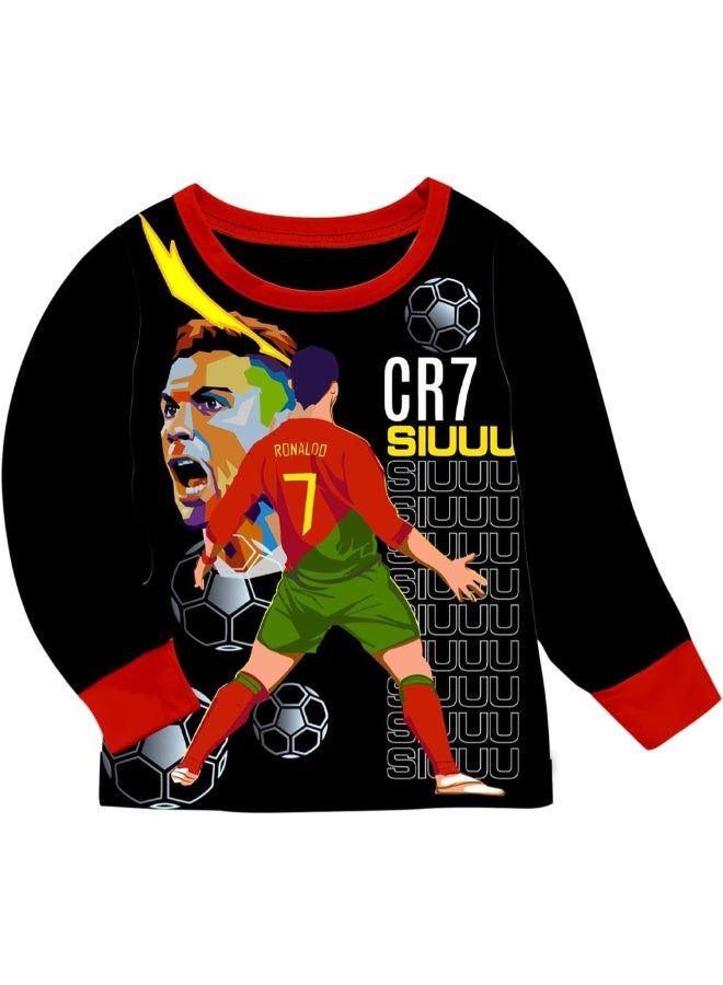 Ronaldo بيجاما رونالدو ، طقم بيجاما بأكمام طويلة للأطفال - Image 2