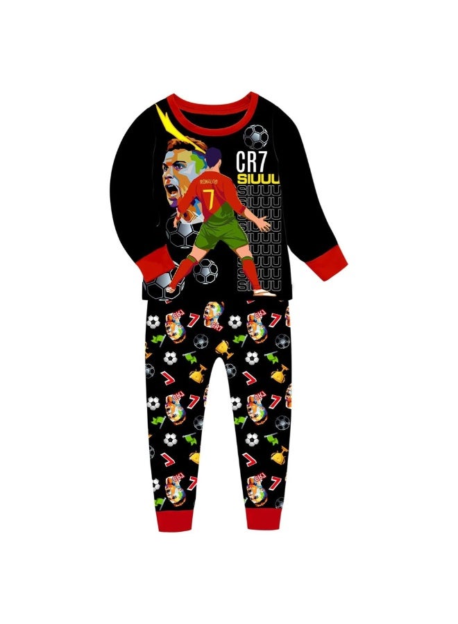 Ronaldo بيجاما رونالدو ، طقم بيجاما بأكمام طويلة للأطفال - Image 1