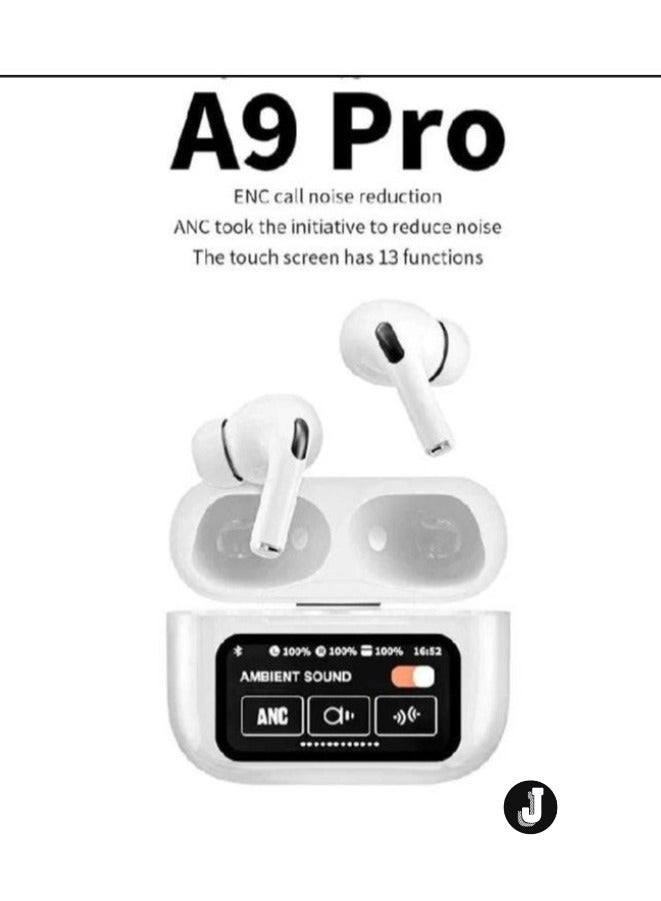JAJEEK "A9 Pro Bluetooth Earphones with Touch Display – ANC/ENC Noise Cancelling AIPods" - Image 2