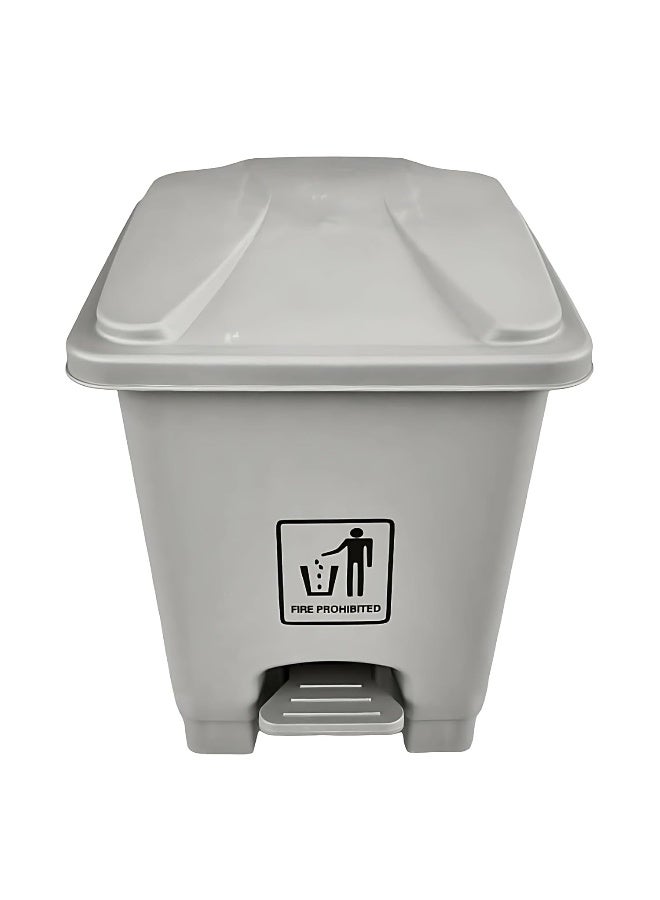 AKC 15L Pedal Trash Can - Durable Plastic Garbage Bin with Foot Pedal | Hands-Free Waste Disposal | Ideal for Bathroom, Kitchen, Office & Commercial Use (Grey, 15 Liters) - Image 1