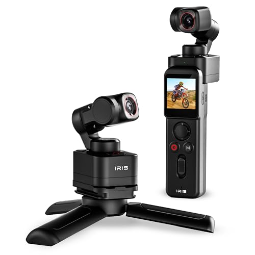 IZI IRIS Pocket 4K Vlogging Camera - with Dual AMOLED Display 1/1.3" CMOS Sensor, 3-Axis Gimbal Stabilizer, AI Tracking, 512GB Support, 160-Min Battery, Best Video Camera for Youtubers & Instagram - Image 1