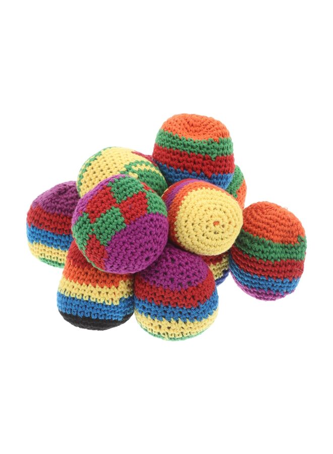LAMAY 12PCS Knitted Bean Bags for Boy Girl Crochet Tossing Toys Soft Yarn Foot Bags for Indoor Fun Enhancing Motor Skills and Coordination Multicolored Designs - Image 1