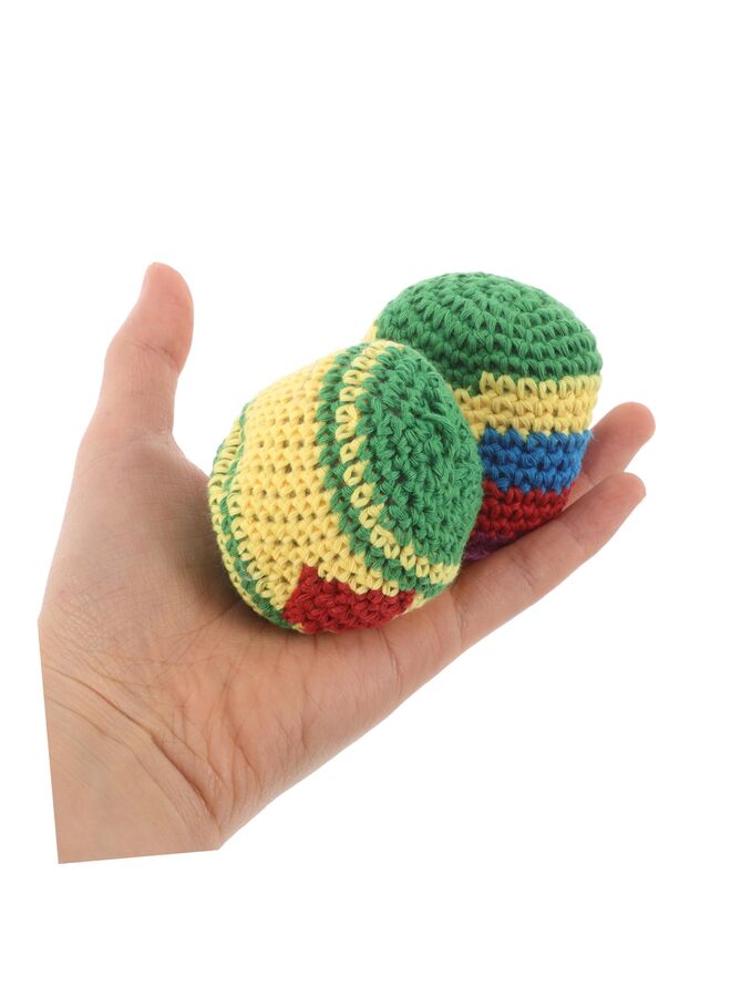 LAMAY 12PCS Knitted Bean Bags for Boy Girl Crochet Tossing Toys Soft Yarn Foot Bags for Indoor Fun Enhancing Motor Skills and Coordination Multicolored Designs - Image 4