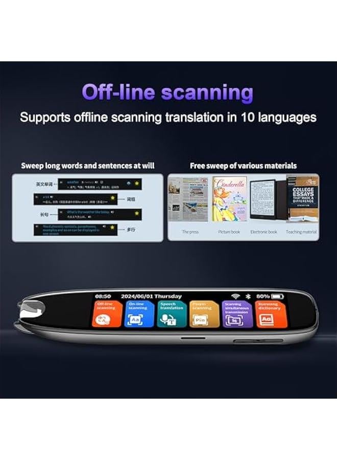 ANKOVO Translation scanning Pen, 142 Language Translator Pen,Text Extract Scanner, Pen Scanner Translation Device, for People with Reading Disabilities and Learners Translation Pen - Image 4