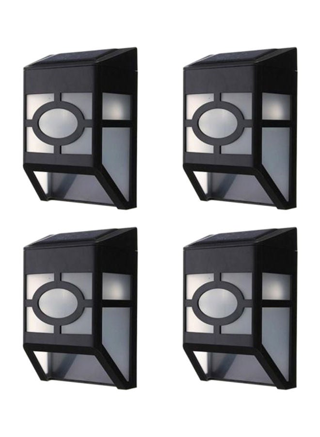 نيبمينينت مجموعة من 4 مصابيح جدارية بإضاءة LED وتعمل بالطاقة الشمسية ومناسبة للأماكن الخارجية أسود - Image 1