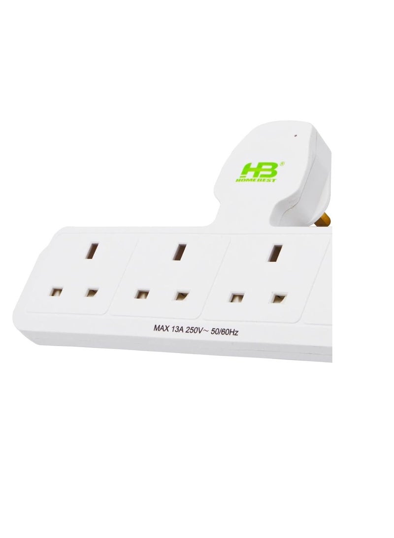 HOMEBEST HB Homebest 1 To 3 Adapter In PP Material, All Copper Inside With Fuse 2 USB ports  - Image 3
