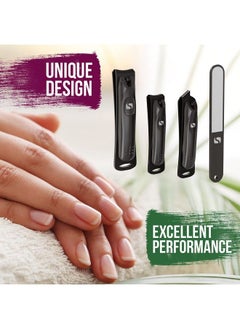Suvorna Fingernail Clippers & File For Ingrown Nails Essential Beauty Supplies Manicure Tool Kit For Toenails At Spa Salon & Home Thick Finger Nail Clip Gift Box Set For Adults Senior Men & Women  - Image 3