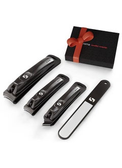 Suvorna Fingernail Clippers & File For Ingrown Nails Essential Beauty Supplies Manicure Tool Kit For Toenails At Spa Salon & Home Thick Finger Nail Clip Gift Box Set For Adults Senior Men & Women  - Image 1
