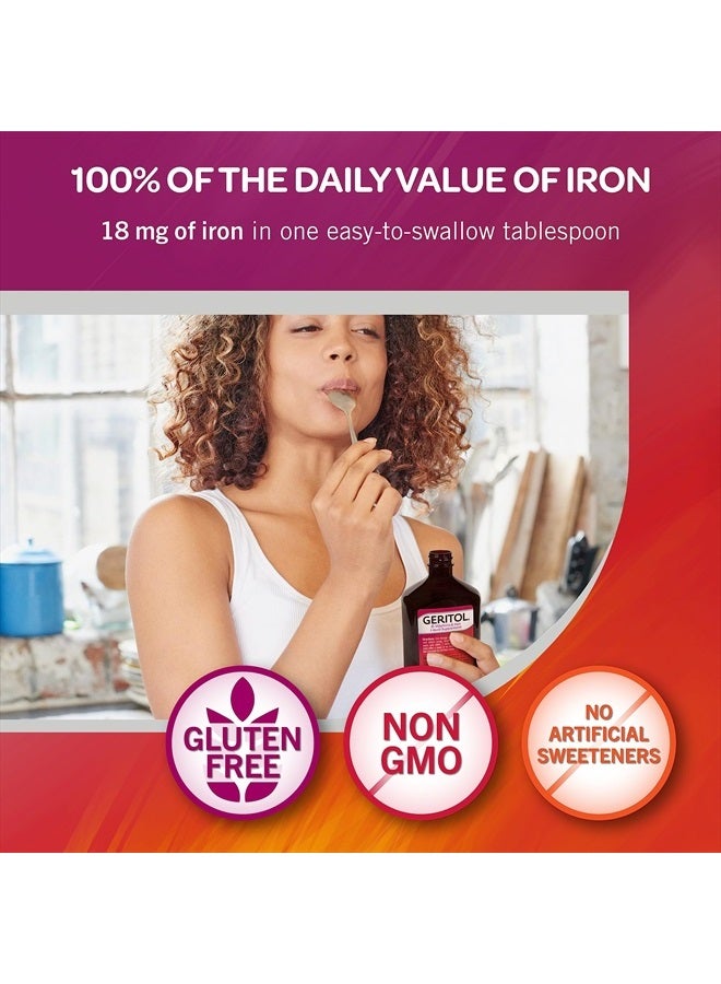 Geritol Liquid Vitamin And Iron Supplement Energy Support Contains High Potency Bvitamins And Iron Pleasant Tasting - Image 4