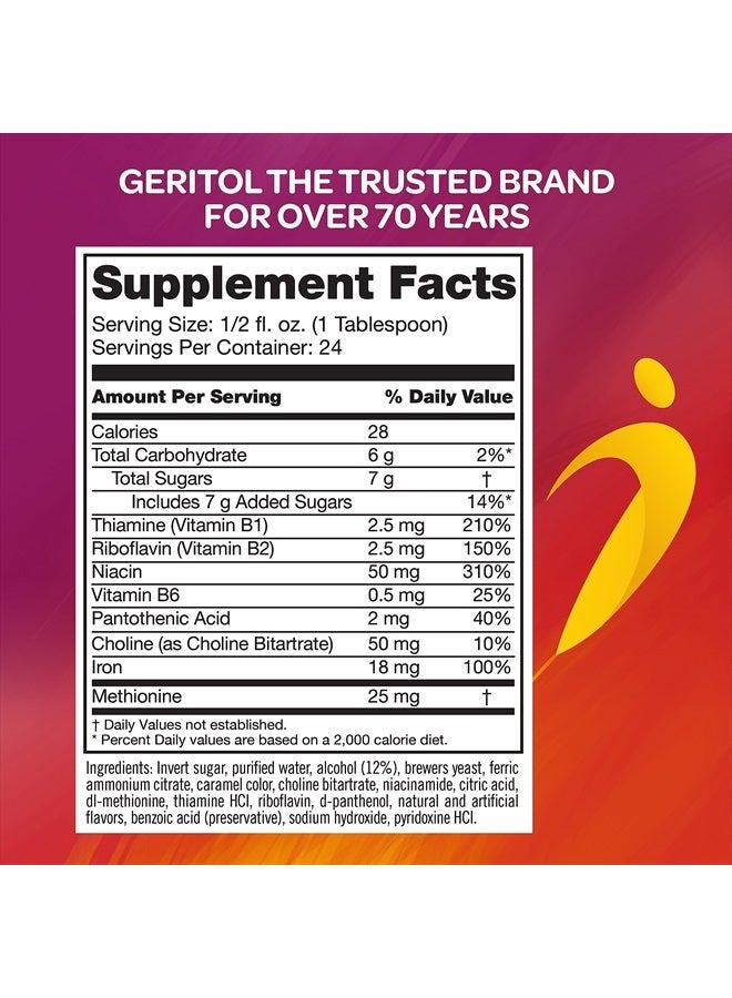 Geritol Liquid Vitamin And Iron Supplement Energy Support Contains High Potency Bvitamins And Iron Pleasant Tasting - Image 5