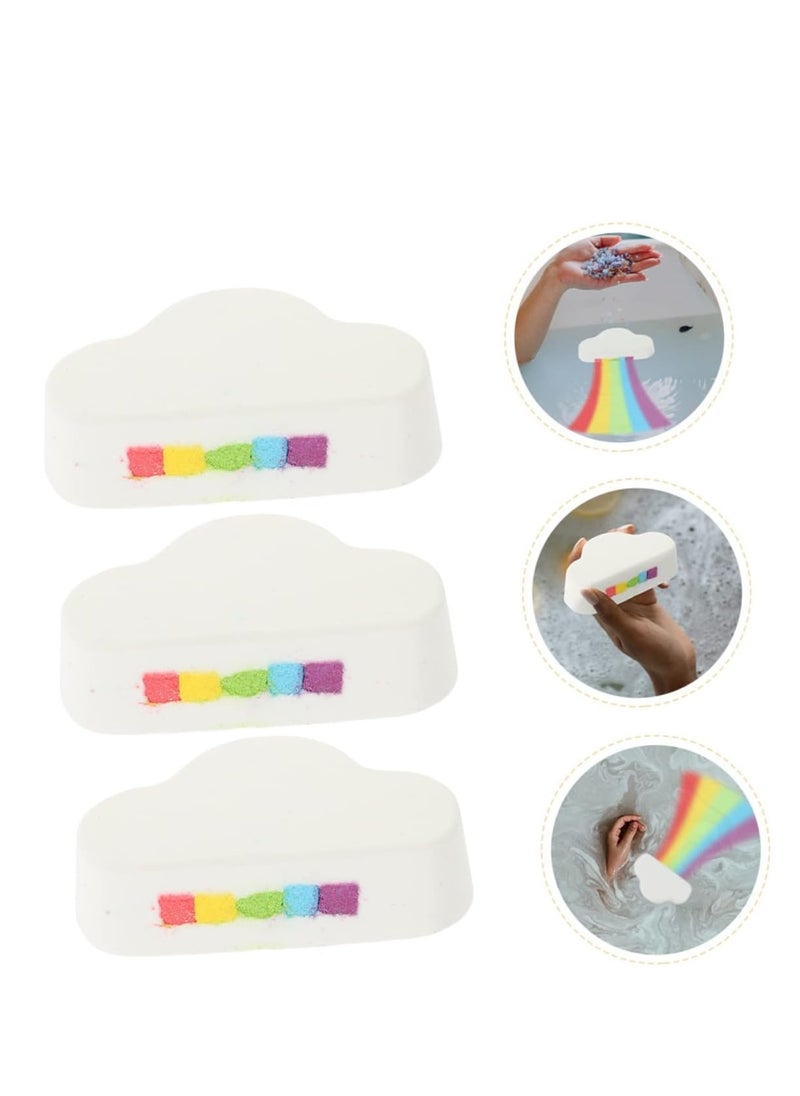 GUDOO - 3 Pcs Rainbow Bath Salt Balls toys for boys kid toys bath travel body wash organic body lotion travel toddler toys toddler bathtub child the clouds white bath ball - Image 1