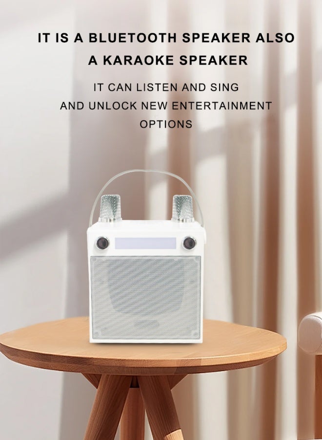 Mini Karaoke Machine Set, Bluetooth speaker with mic,  2 Wireless Microphones, Singing Machine Karaoke System for Kids Adult - Image 4