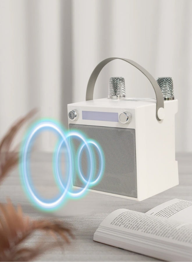 Mini Karaoke Machine Set, Bluetooth speaker with mic,  2 Wireless Microphones, Singing Machine Karaoke System for Kids Adult - Image 1