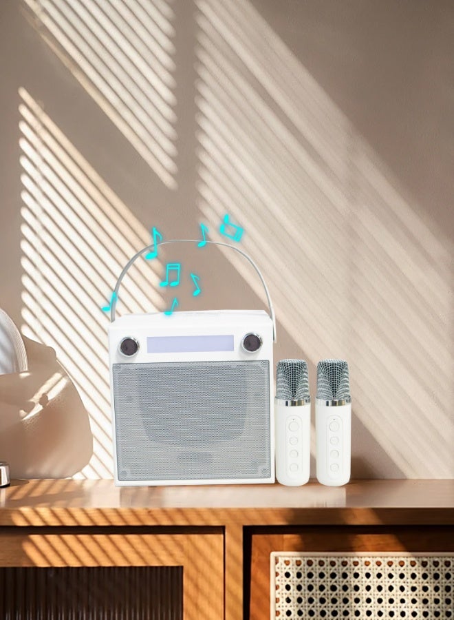 Mini Karaoke Machine Set, Bluetooth speaker with mic,  2 Wireless Microphones, Singing Machine Karaoke System for Kids Adult - Image 3