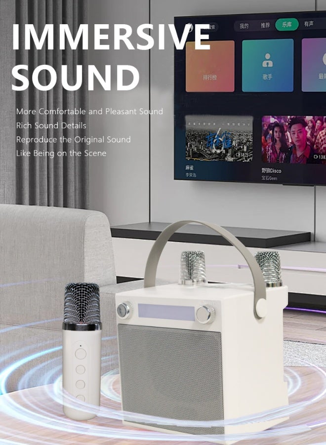 Mini Karaoke Machine Set, Bluetooth speaker with mic,  2 Wireless Microphones, Singing Machine Karaoke System for Kids Adult - Image 5