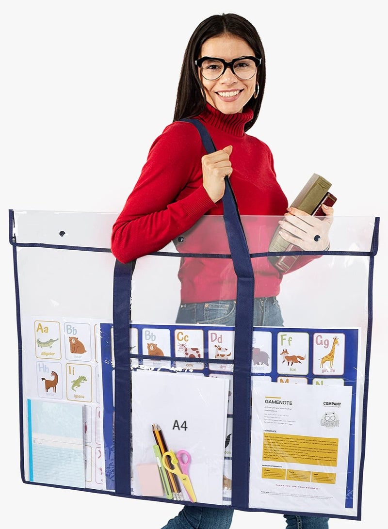Generic 80x64cm Transparent Document Storage Bag,File Bag,Large Poster Storage Bag  - Image 1