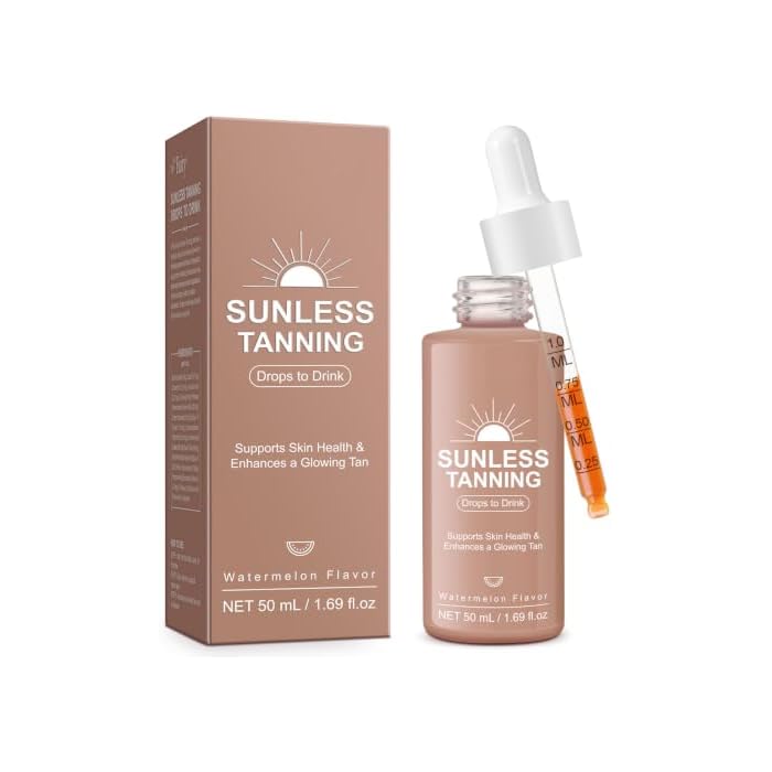 Tanning Drops to Drink for Face & Body - Natural Sunless Tanning Drops with Enhancing Your Natural Skin Tone, for All Skin Types - 1.69 Oz