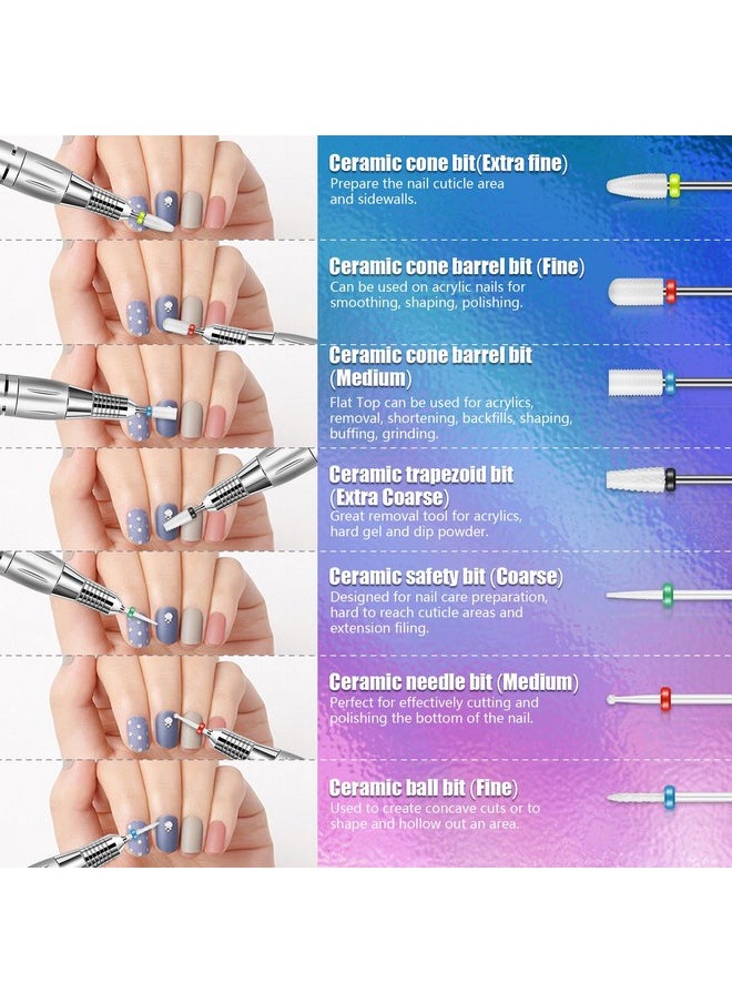 30Pcs Nail Drill Bits Set With 30 Holes Holder 3/32 Inch 12Pcs Tungsten Carbide Bits& 7Pcs Diamond Carbide Drill Bits For Nails&7Pcs Ceramic Nail Bits&2Pcs Quartz Pointed Nail Bits For Nail Drill - pzsku/Z946096385A276319EF0AZ/45/_/1719251550/f549dc59-3759-48f5-9943-b8368abb9d76