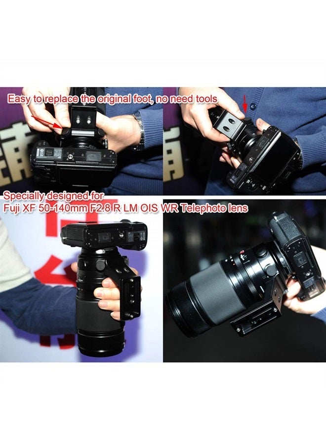 Metal Tripod Mount Ring Camera Lens Replacement Foot Lens Collar Base Support Adapter Stand for Fuji XF 50-140mm F2.8 R LM OIS WR Telephoto Lens with Arca-Swiss Type Quick Release Plate