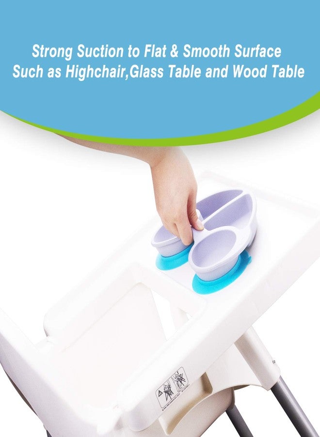 كيوشاير أطباق كيوشير للأطفال الصغار، أطباق أطفال محمولة، أطباق شفط قوية خالية من مادة BPA للأطفال الصغار، مفرش سيليكون آمن للاستخدام في غسالة الصحون والميكروويف 10×7×1 بوصة - Image 3