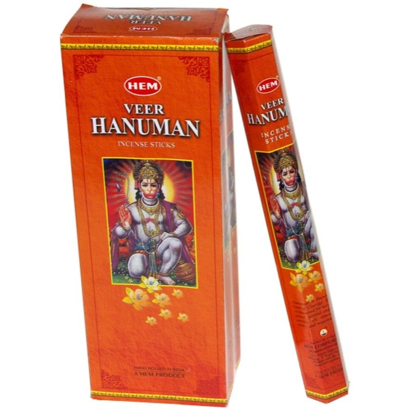 HEM Veer Hanuman - Box of Six 20 Stick Hex Tubes - HEM Incense Hand Rolled In India - Image 2