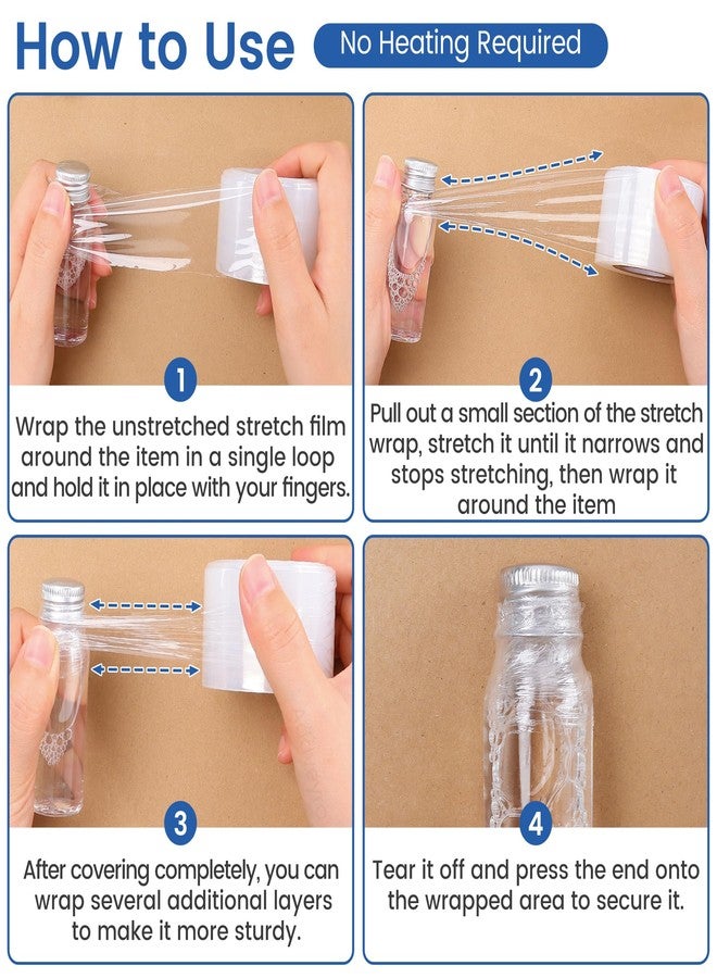Addveyra Mini Stretch Wrap Film Unheated Shrink Wrap Roll for Bottles/Jars Seal Packing (2 PCS) - Image 4