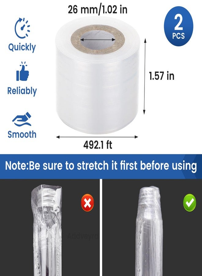 Addveyra Mini Stretch Wrap Film Unheated Shrink Wrap Roll for Bottles/Jars Seal Packing (2 PCS) - Image 5