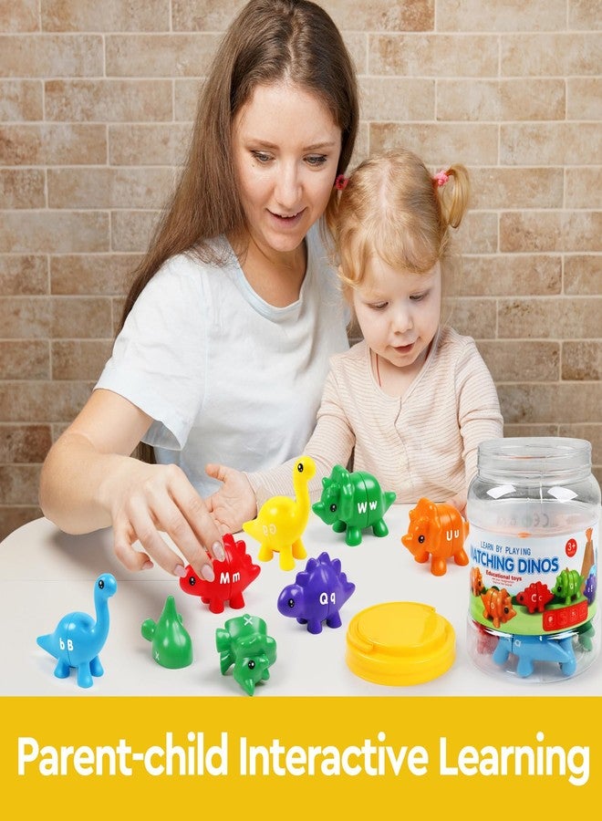 GKDOMS Alphabet Dinosaurs Matching Toy, Toddlers ABC Learning Dinosaurs with Uppercase Lowercase, Match and Snap Fine Motor Game Preschool Learning Activities Exchange Birthday Gifts for Kid Boys & Girls - Image 4