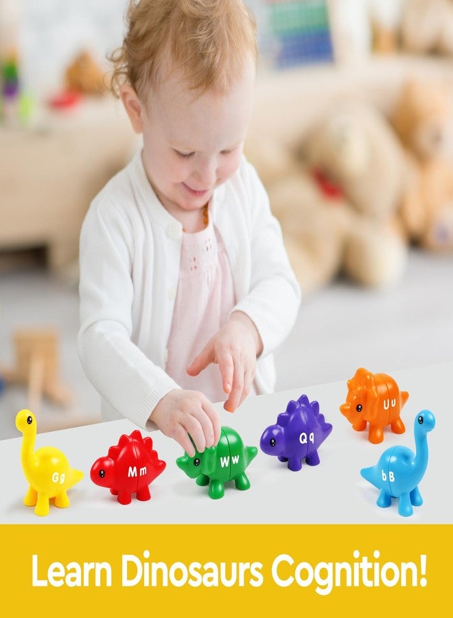 GKDOMS Alphabet Dinosaurs Matching Toy, Toddlers ABC Learning Dinosaurs with Uppercase Lowercase, Match and Snap Fine Motor Game Preschool Learning Activities Exchange Birthday Gifts for Kid Boys & Girls - Image 3