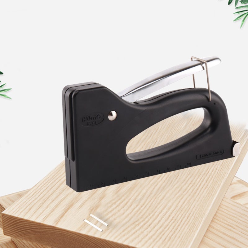 Manual Stapler: Black Compact Design - Premium High Hardness Material Comfortable Handle for Book Binding, Furniture Decoration, Woodworking, Carton Making - Image 4
