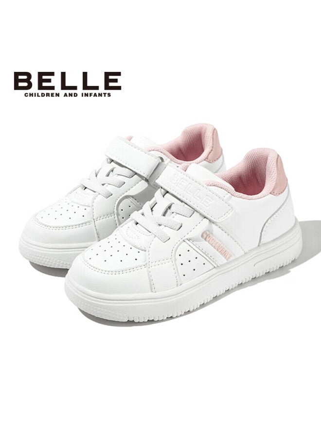 Belle Children's Shoes , Kids' Sneakers, White Shoes, Breathable School Shoes, Boys And Girls Sports Shoes, Spring And Autumn, Pink, Size 36 - Image 1
