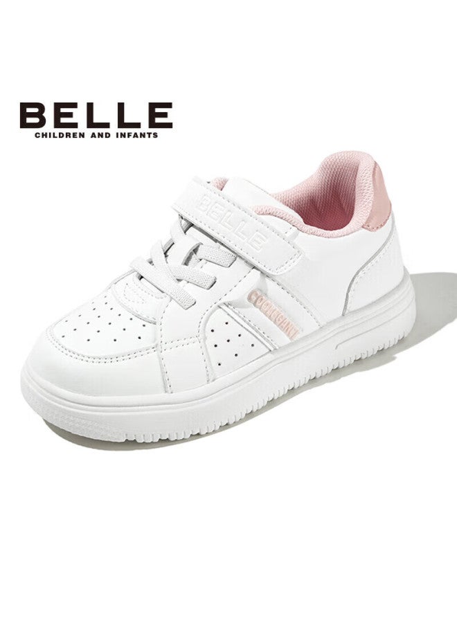 Belle Children's Shoes , Kids' Sneakers, White Shoes, Breathable School Shoes, Boys And Girls Sports Shoes, Spring And Autumn, Pink, Size 36 - Image 3