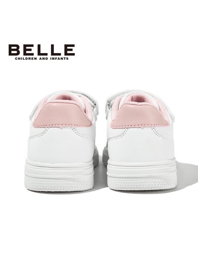 Belle Children's Shoes , Kids' Sneakers, White Shoes, Breathable School Shoes, Boys And Girls Sports Shoes, Spring And Autumn, Pink, Size 36 - Image 4