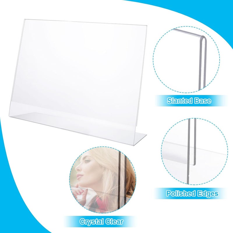 TPGP SHUESS 6 Pcs A4 Acrylic Sign Holder - Landscape Display Stand - 11.6 x 8.3 Inches - Image 3