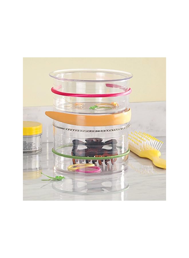 Raxoom Hair Accessories Holder / Organizer Canister, Clear, 6” x 6” x 7”, 69930 - Image 2