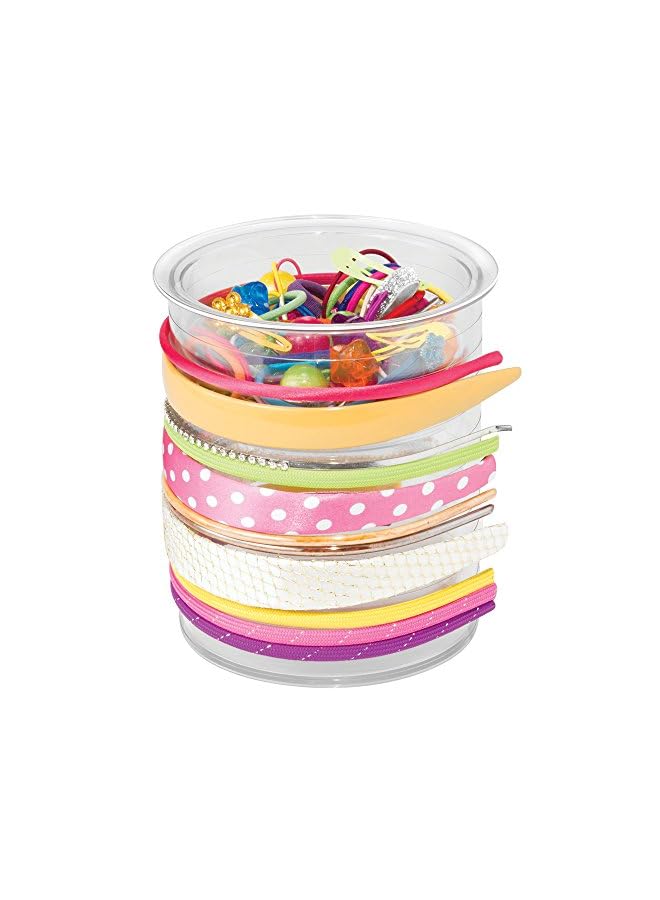 Raxoom Hair Accessories Holder / Organizer Canister, Clear, 6” x 6” x 7”, 69930 - Image 3